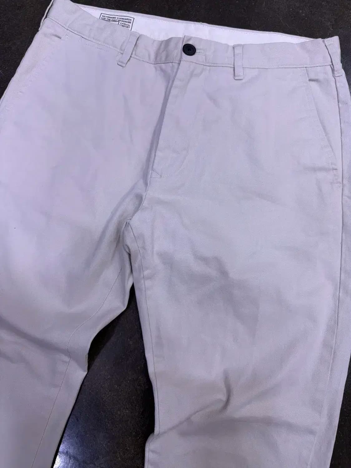 자라 테이퍼드핏 아이보리 코튼 치노팬츠 31 상품이미지3