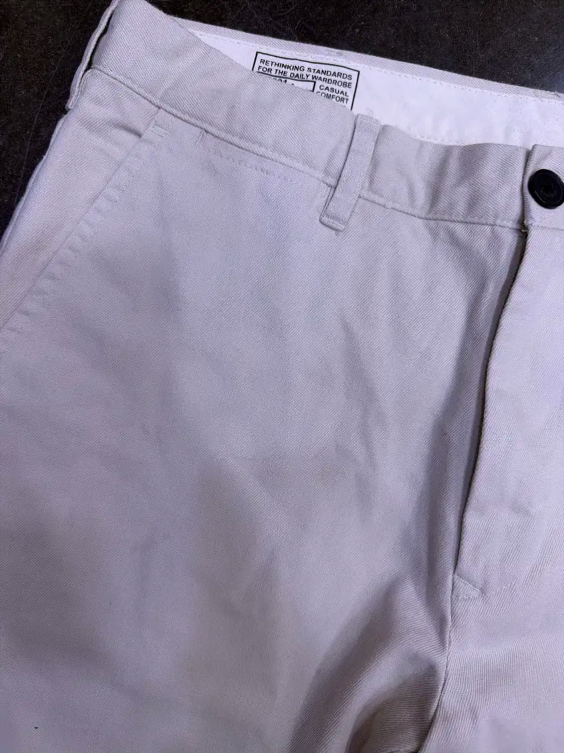 자라 테이퍼드핏 아이보리 코튼 치노팬츠 31 상품이미지4