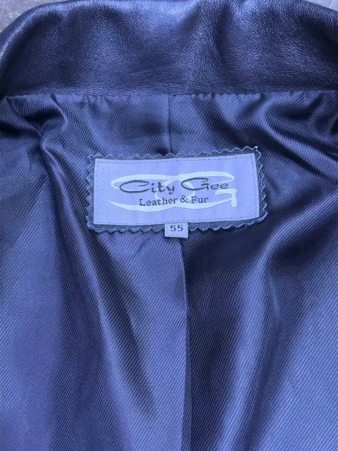 City G 심플 싱글 원버튼 블레이저 자켓 양가죽 레더 55 상품이미지6