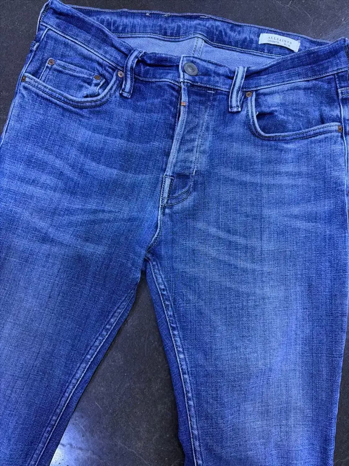 올세인츠 슬림핏 라인 워싱 데님팬츠 청바지 30 상품이미지3