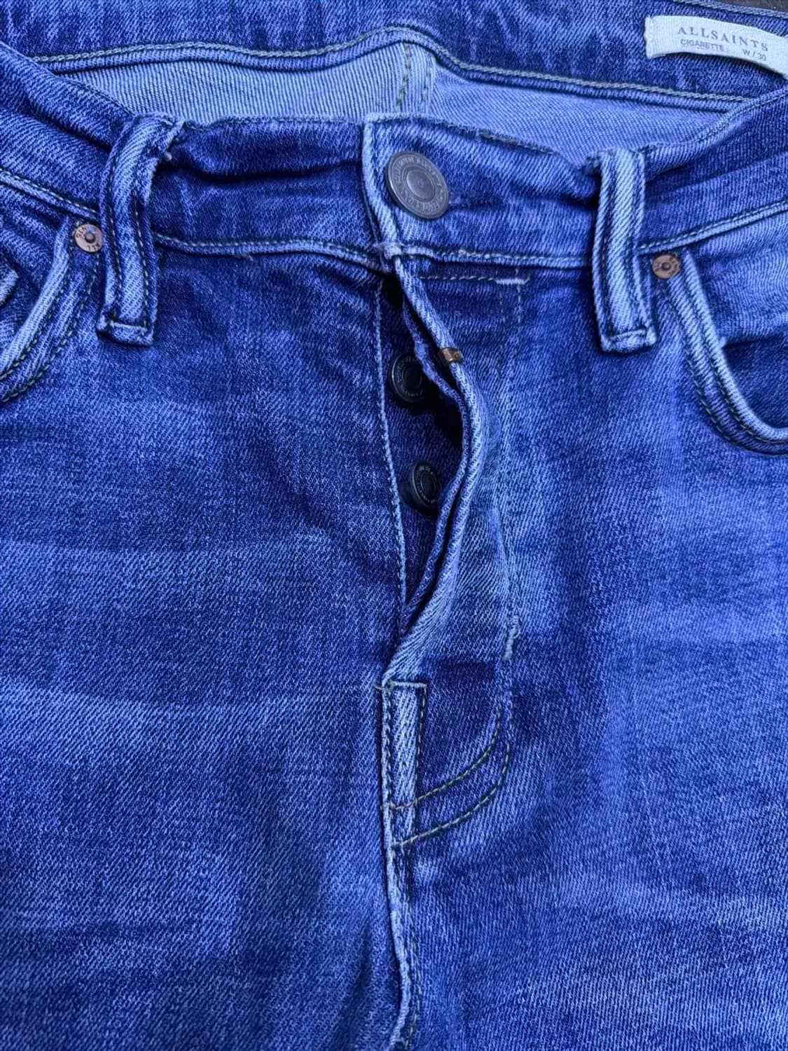 올세인츠 슬림핏 라인 워싱 데님팬츠 청바지 30 상품이미지6