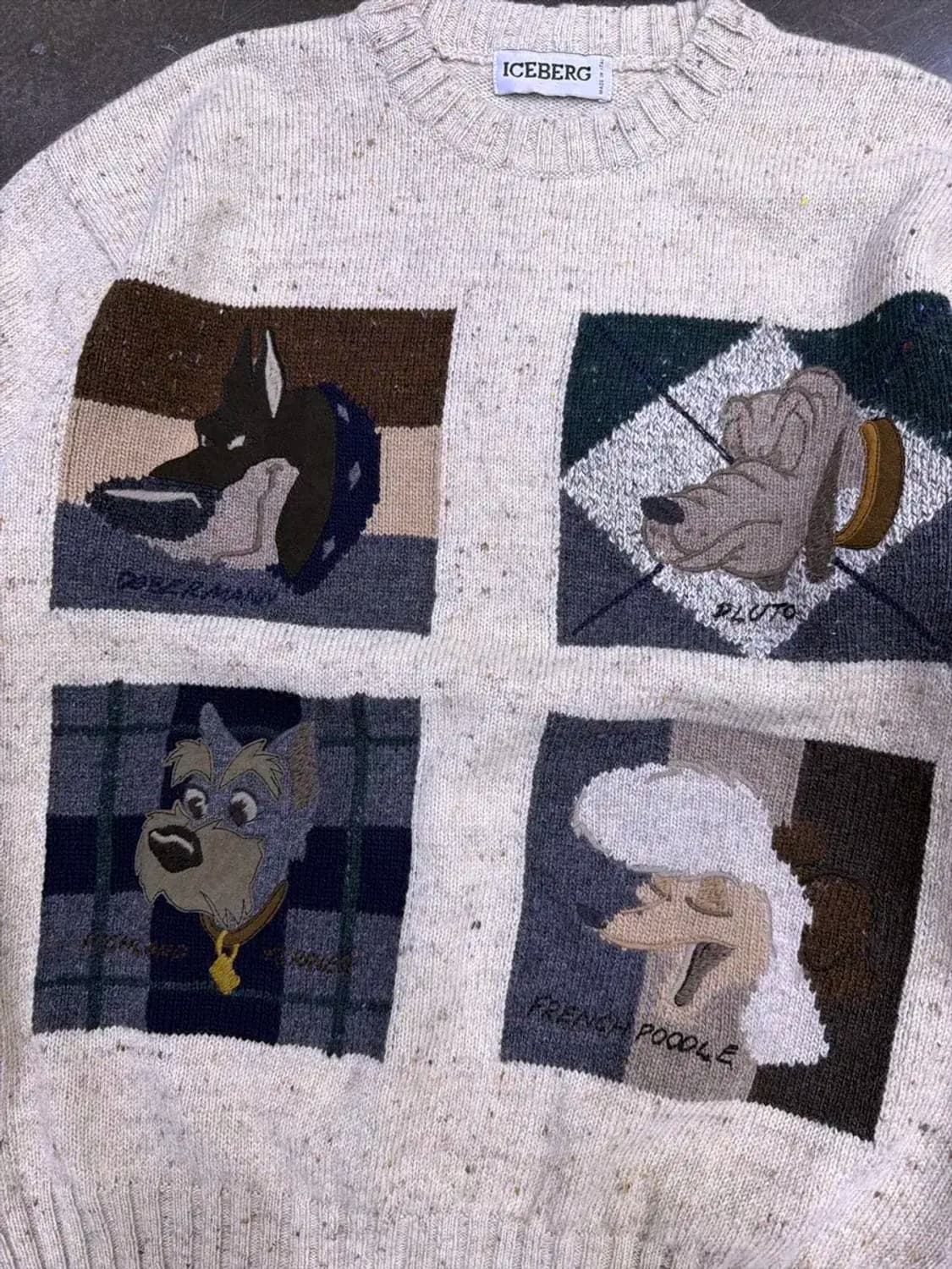 아이스버그 디즈니 캐릭터 자수 울 니트 스웨터 S 상품이미지4