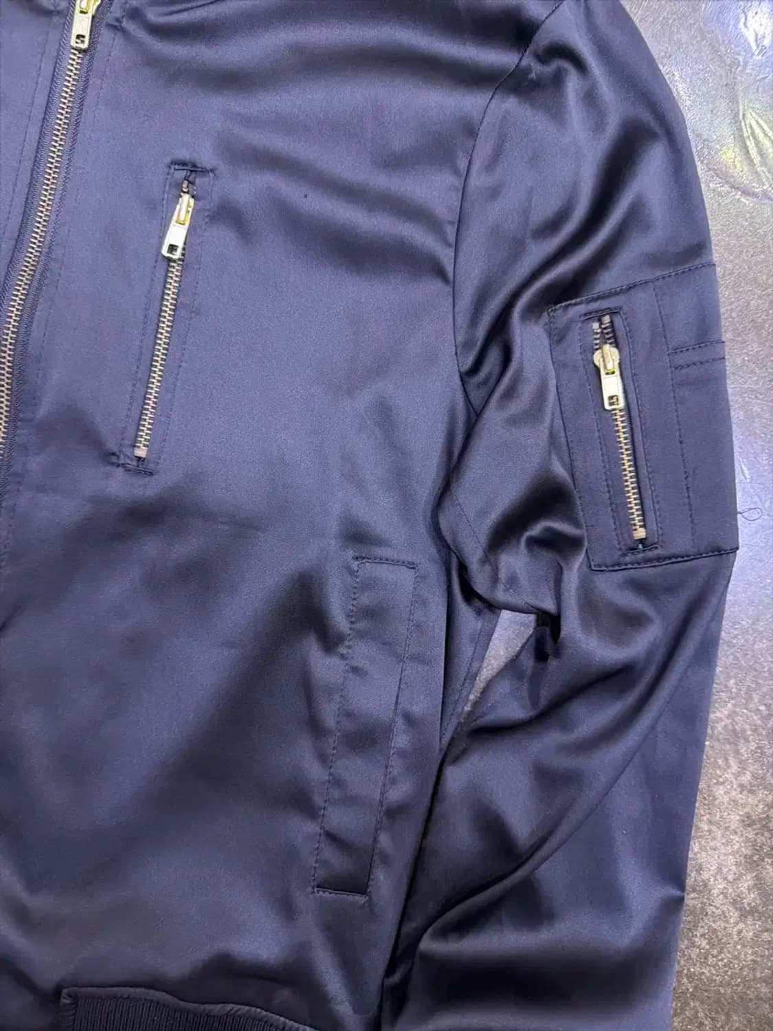 새틴 ma-1 항공점퍼 블루종 점퍼 블랙 M 상품이미지4