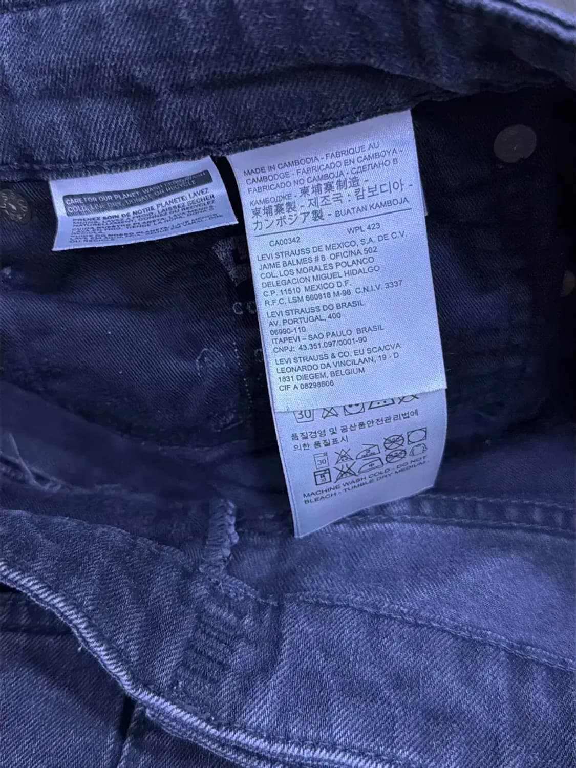 리바이스 541 에슐레틱 테이퍼드핏 블랙 워싱 데님팬츠 33 상품이미지8