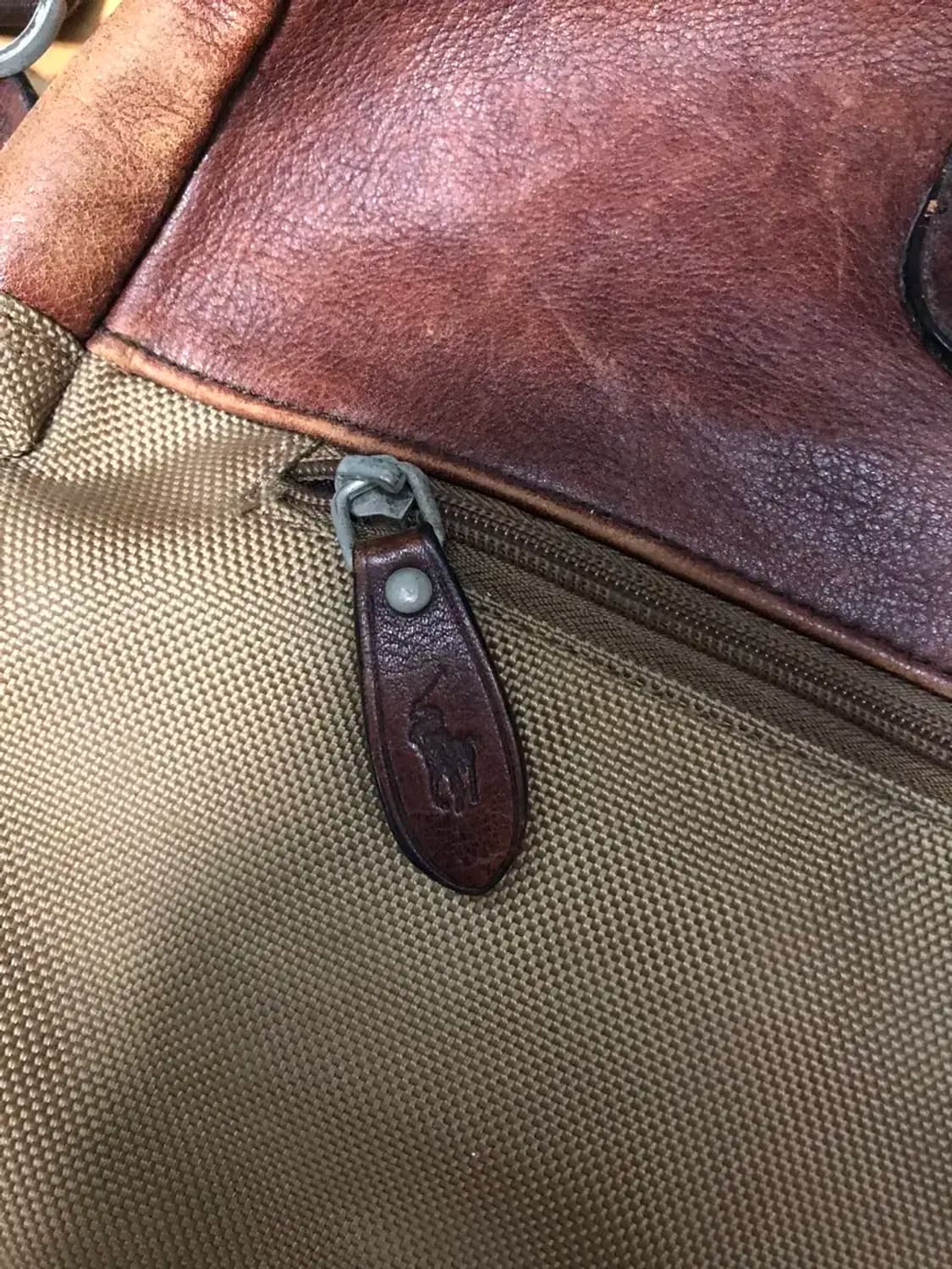 폴로 랄프로렌 빈티지 가죽 트리밍 캔버스 메신저 토트백 상품이미지6