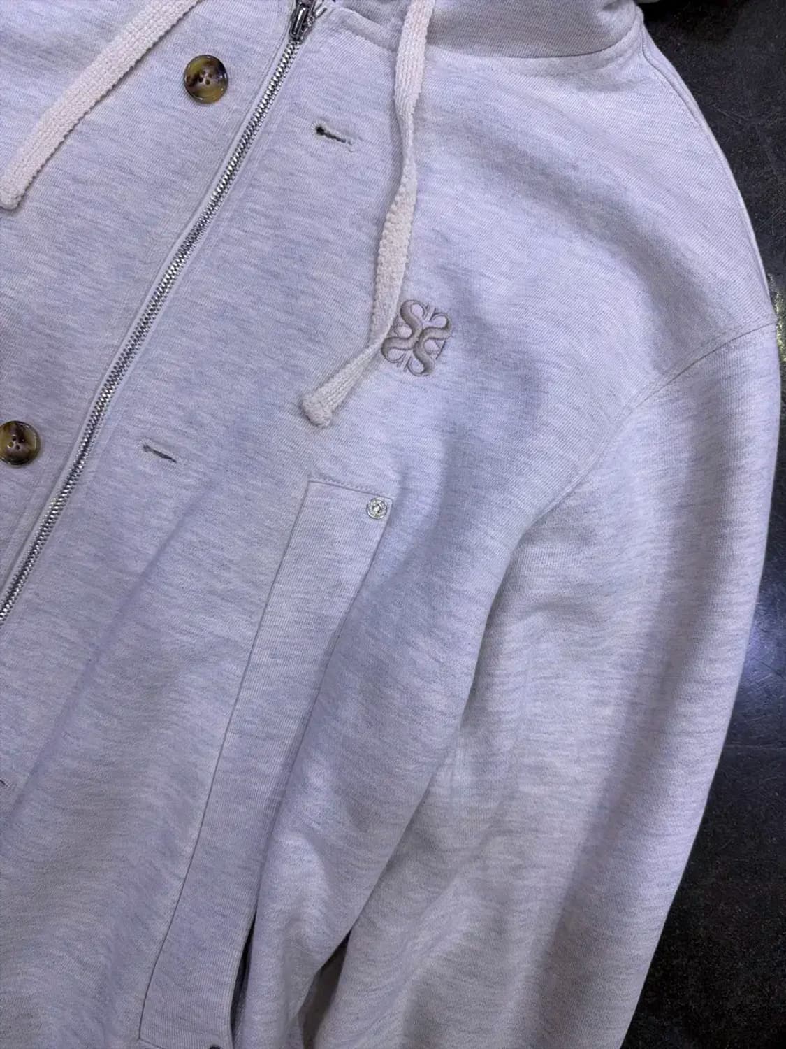 세터 테오 코튼 올 데이 후드 집업 멜란지 그레이 M 상품이미지10