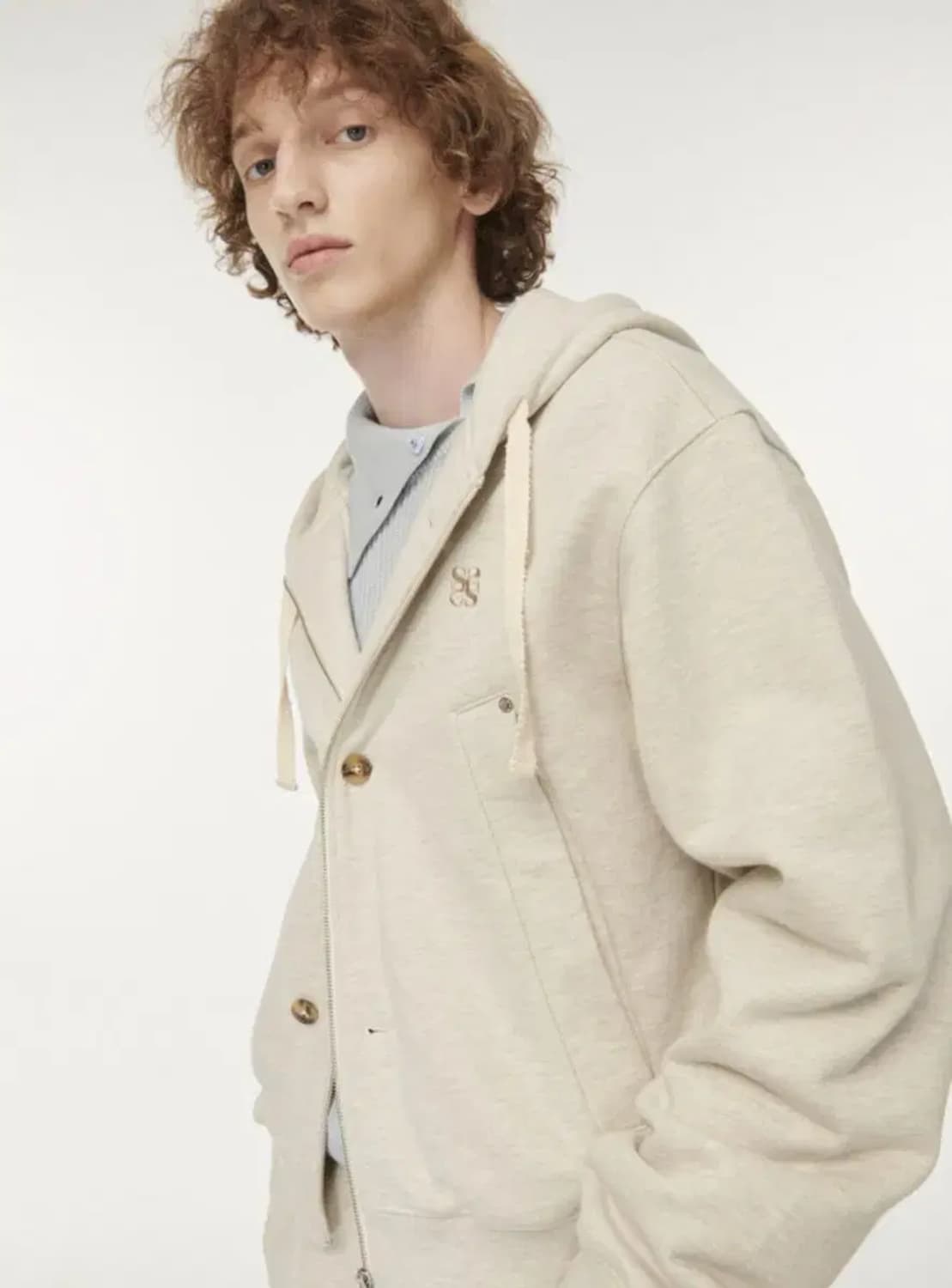 세터 테오 코튼 올 데이 후드 집업 멜란지 그레이 M 상품이미지2