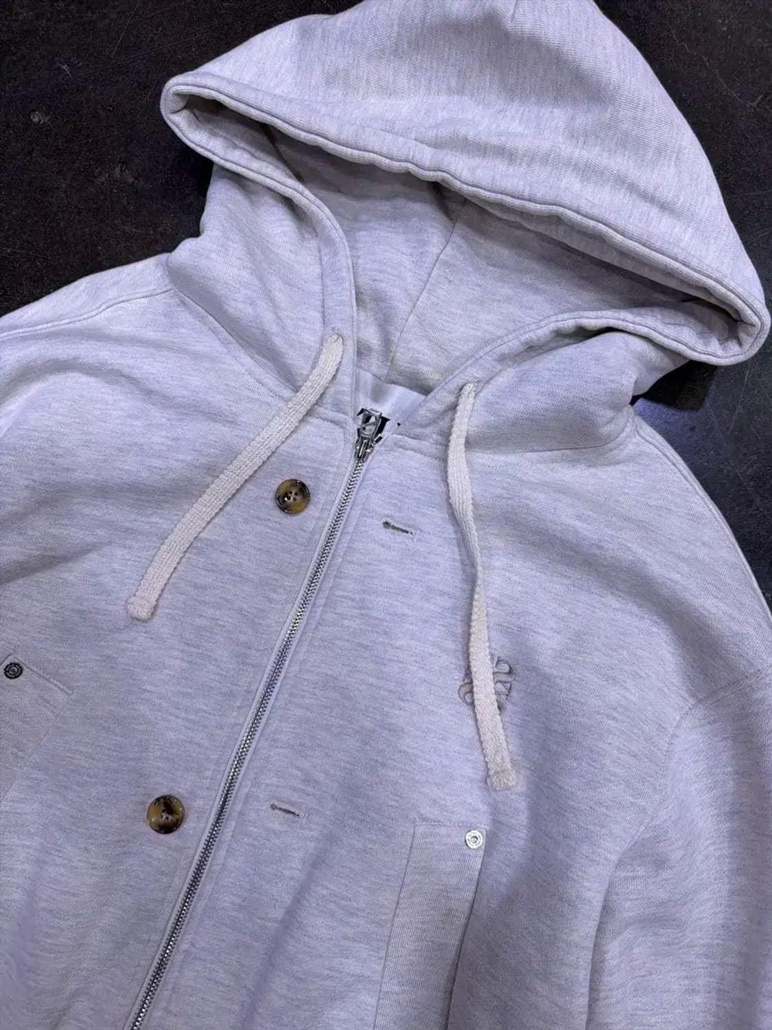 세터 테오 코튼 올 데이 후드 집업 멜란지 그레이 M 상품이미지8