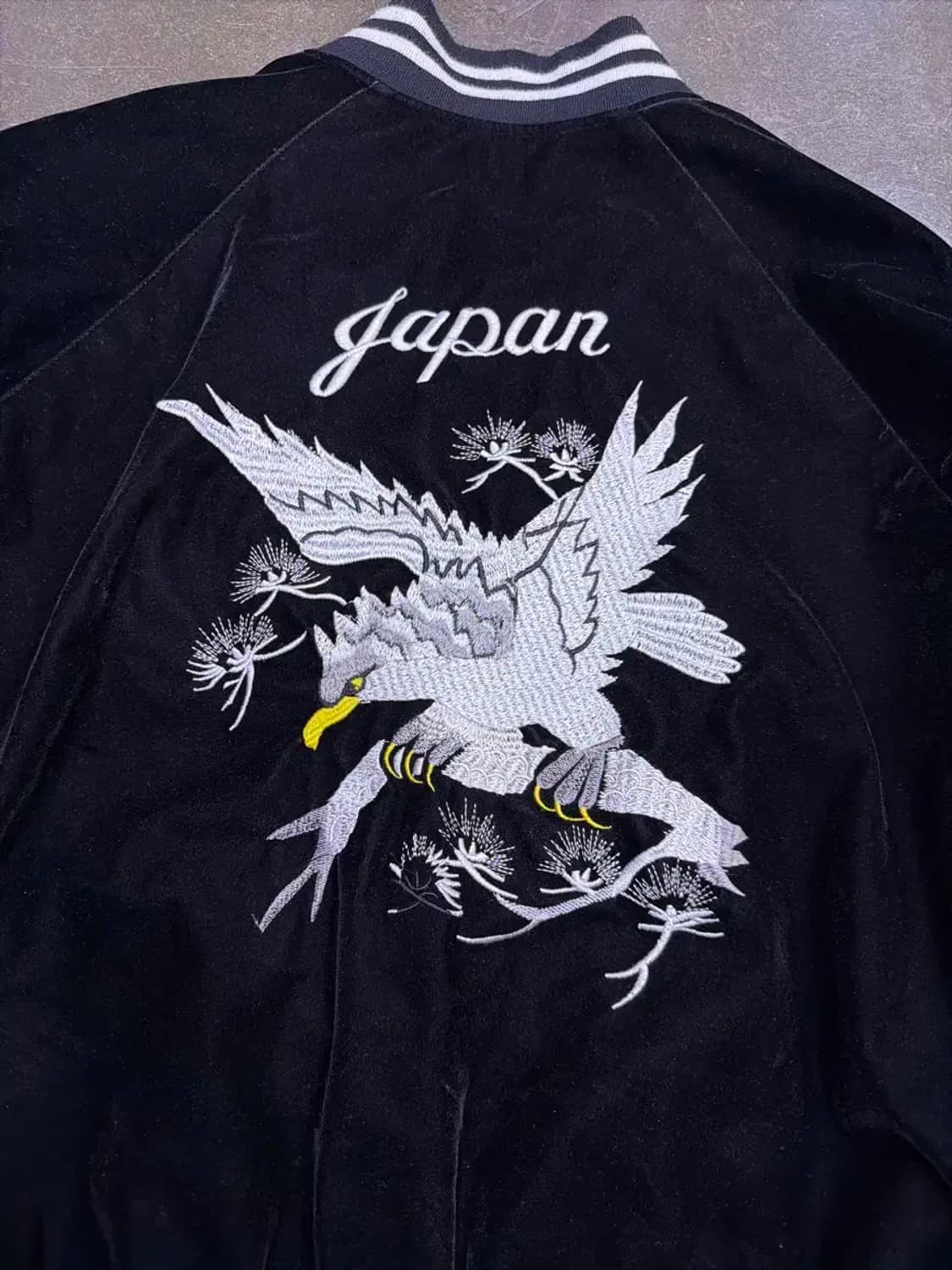 벨벳 리버서블 양면 이글스 타이거 자수 스카쟌 자켓 L 상품이미지8