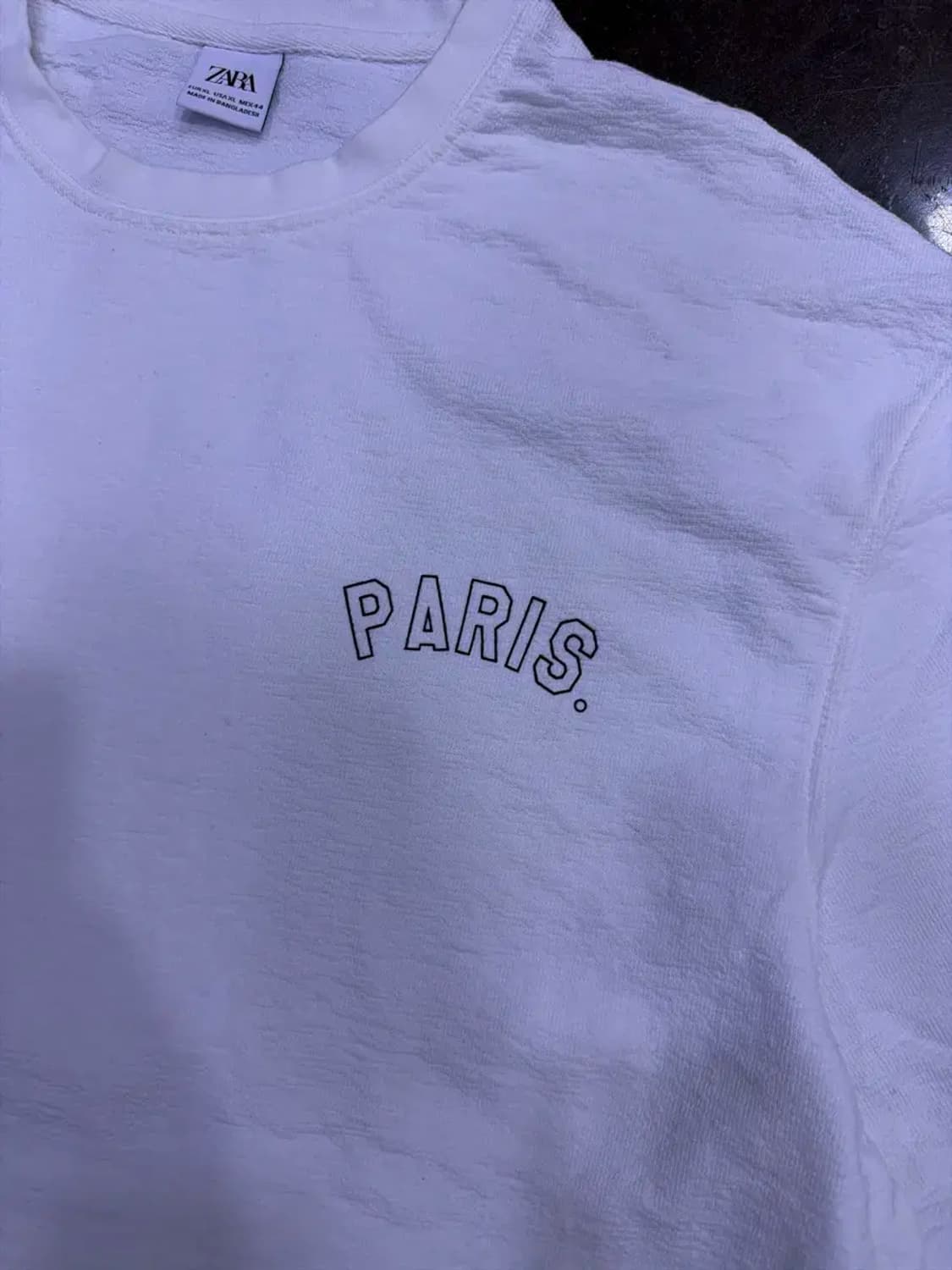 자라 PARIS 흰색 반팔 앵커 티셔츠 XL 상품이미지3