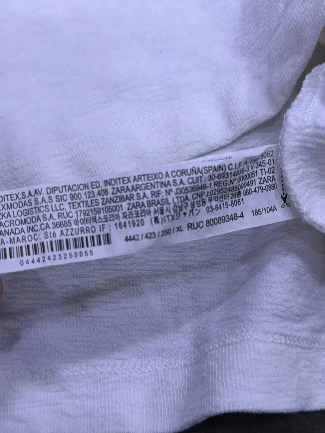 자라 PARIS 흰색 반팔 앵커 티셔츠 XL 상품이미지6