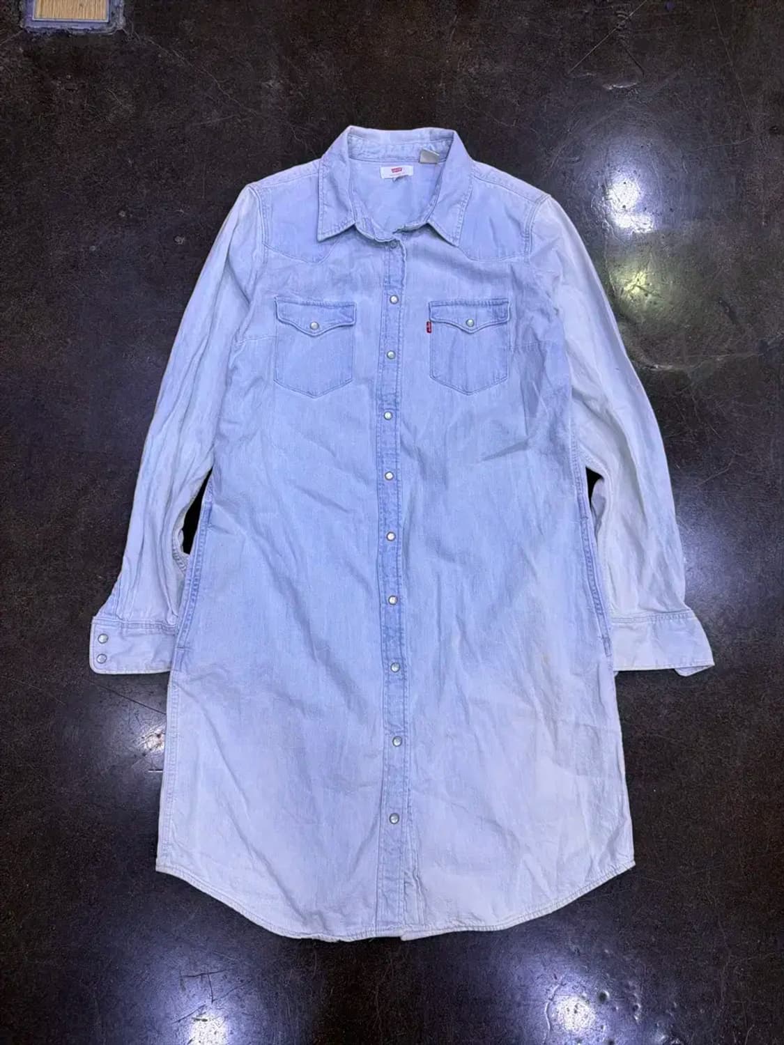리바이스 연청 워싱 데님셔츠 원피스 M 상품이미지1