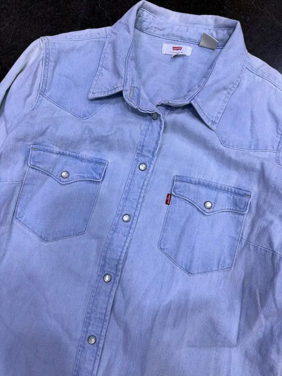 리바이스 연청 워싱 데님셔츠 원피스 M 상품이미지3