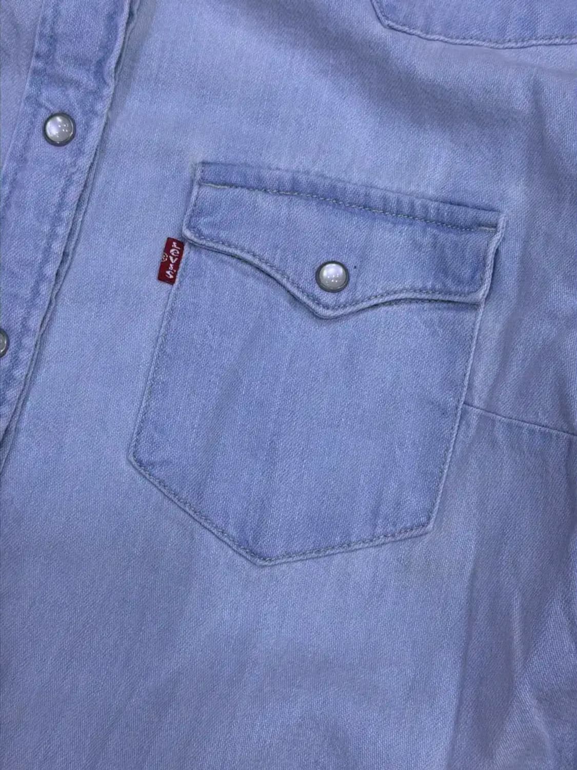 리바이스 연청 워싱 데님셔츠 원피스 M 상품이미지4