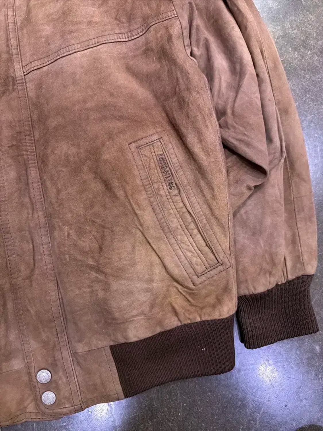 런던포그 산양가죽 스웨이드 레더자켓 블루종 M 상품이미지5