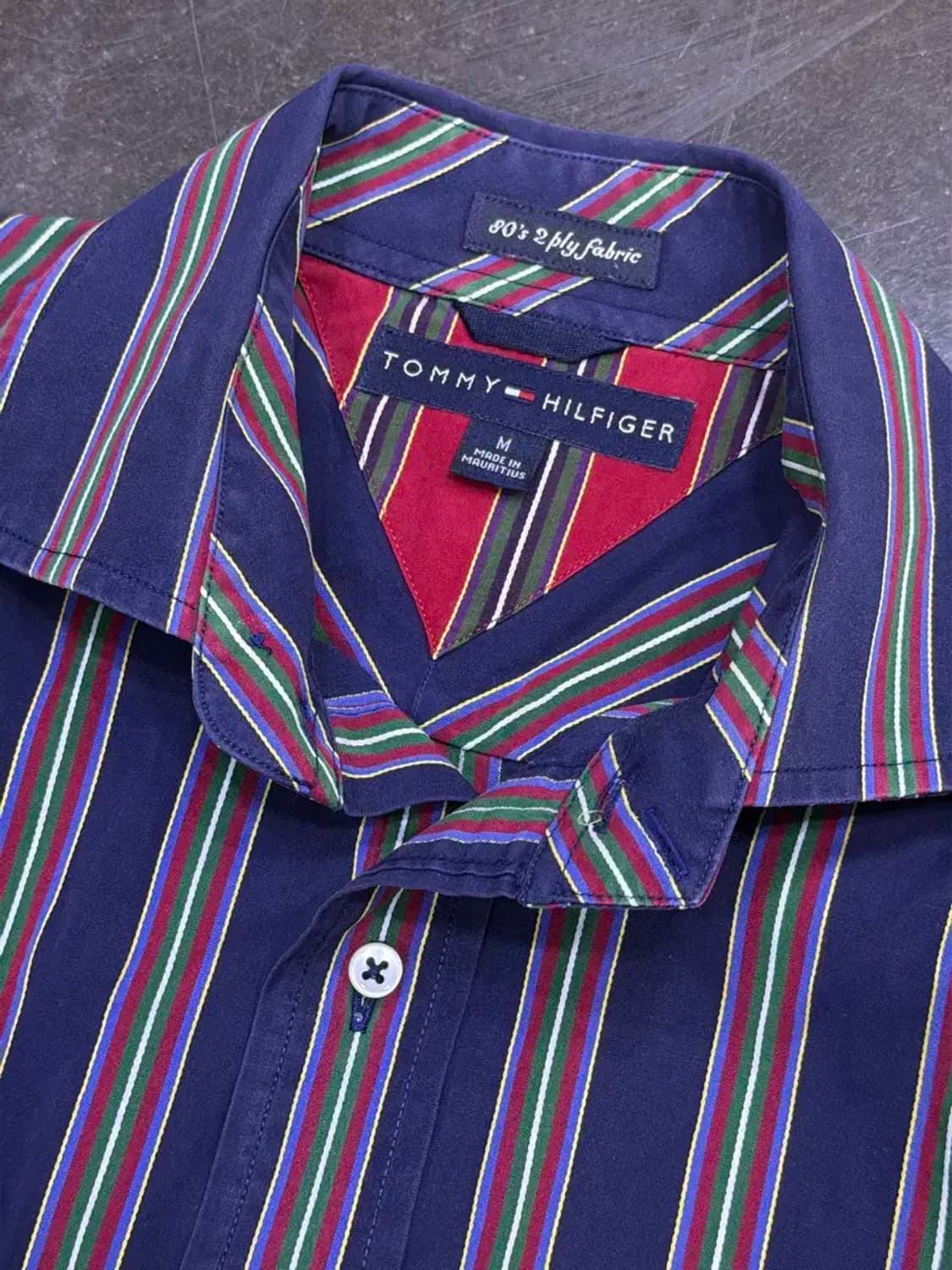 타미힐피거 투플라이 스트라이프 레귤러 칼라 셔츠 M 상품이미지4
