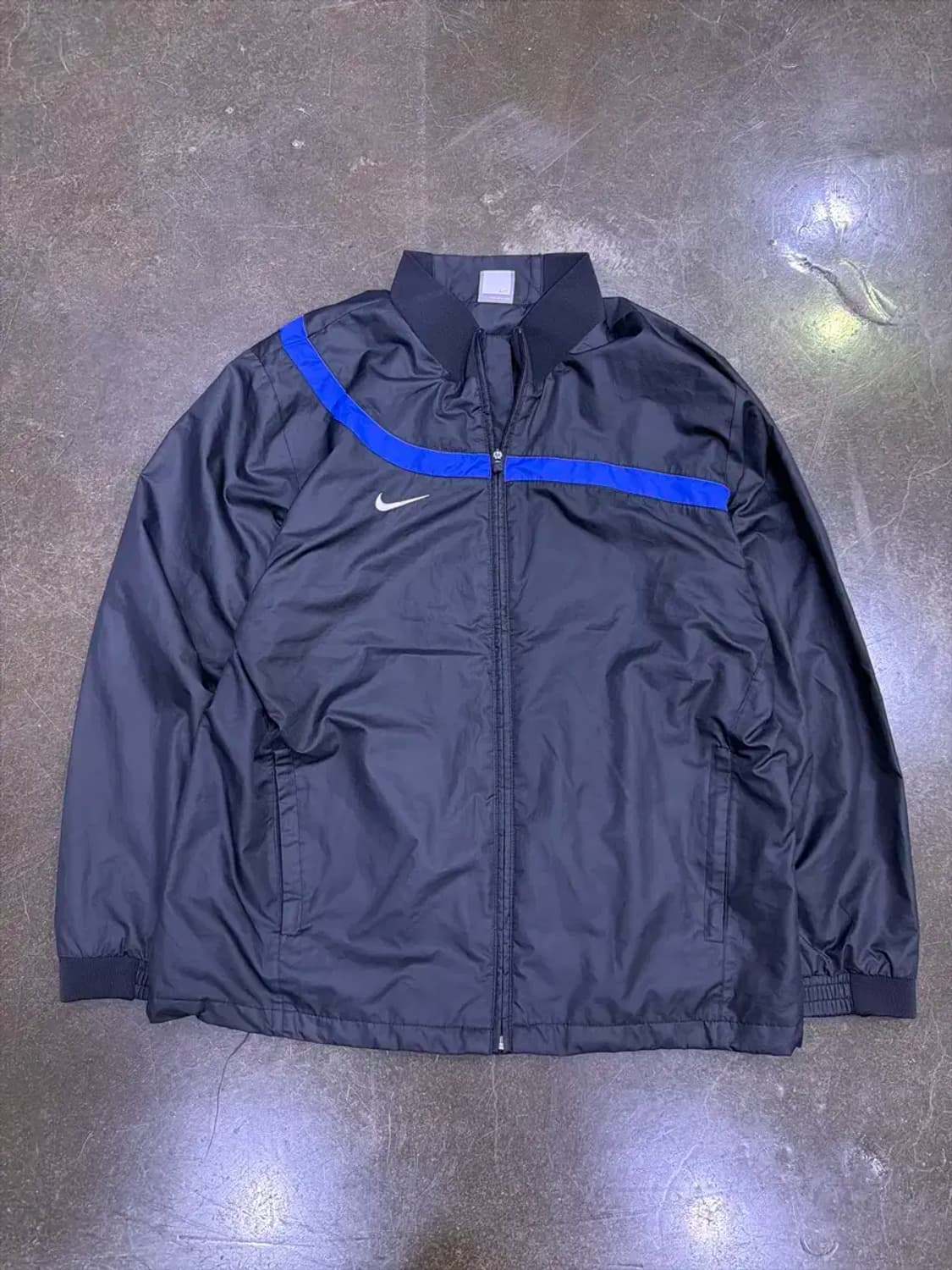 나이키 00's 스우시 로고 블루 라인 바람막이 점퍼 L 상품이미지1