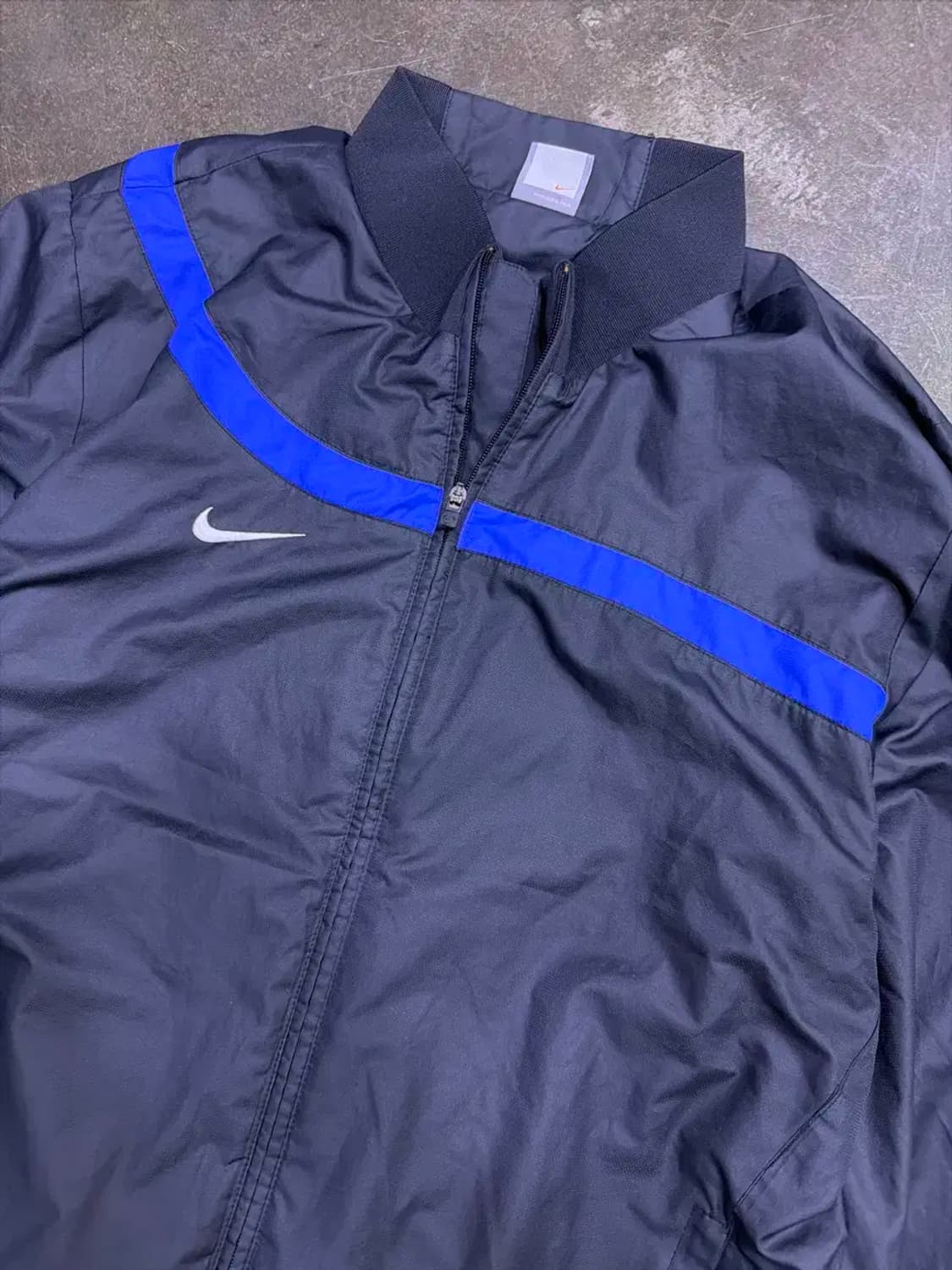 나이키 00's 스우시 로고 블루 라인 바람막이 점퍼 L 상품이미지3