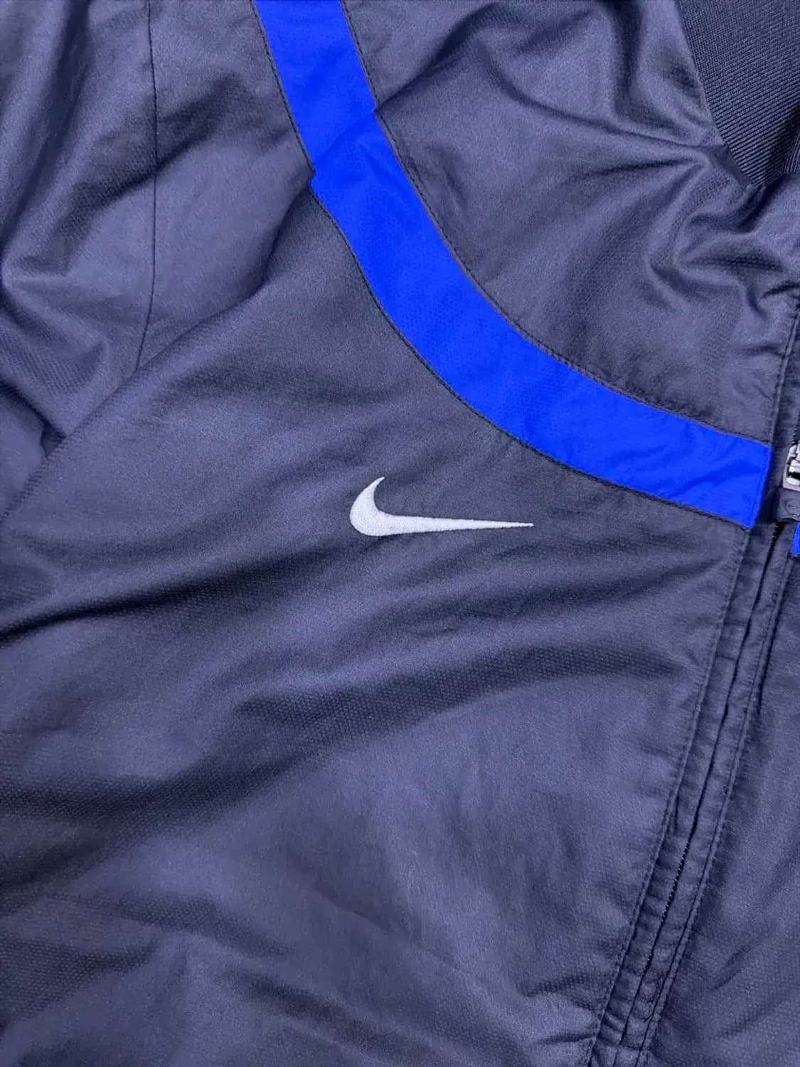 나이키 00's 스우시 로고 블루 라인 바람막이 점퍼 L 상품이미지4