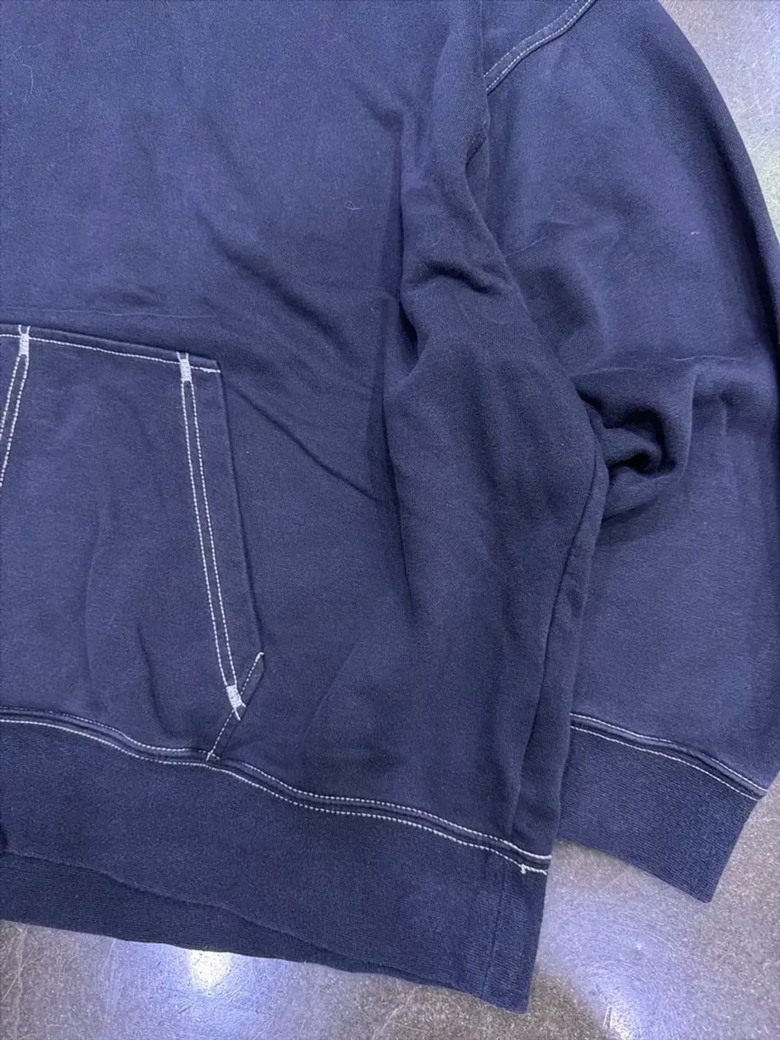 나이키 블랙 화이트 스티치 포인트 스우시 패치 후디 후드티 M 상품이미지5