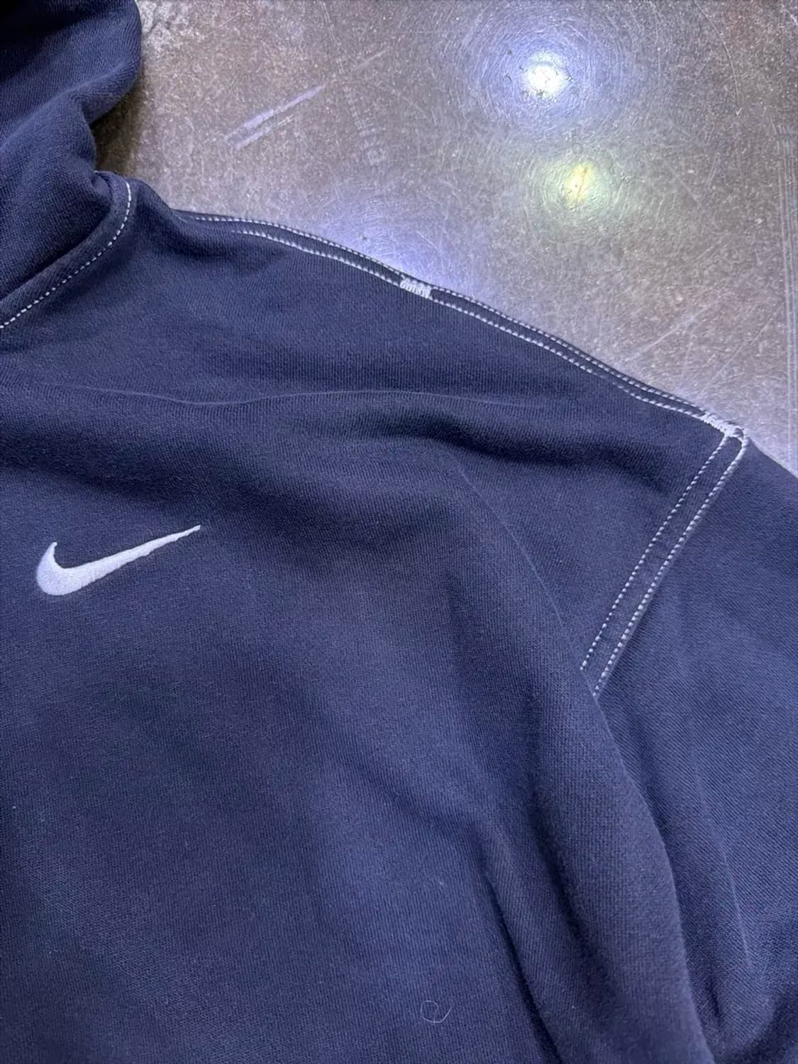 나이키 블랙 화이트 스티치 포인트 스우시 패치 후디 후드티 M 상품이미지6