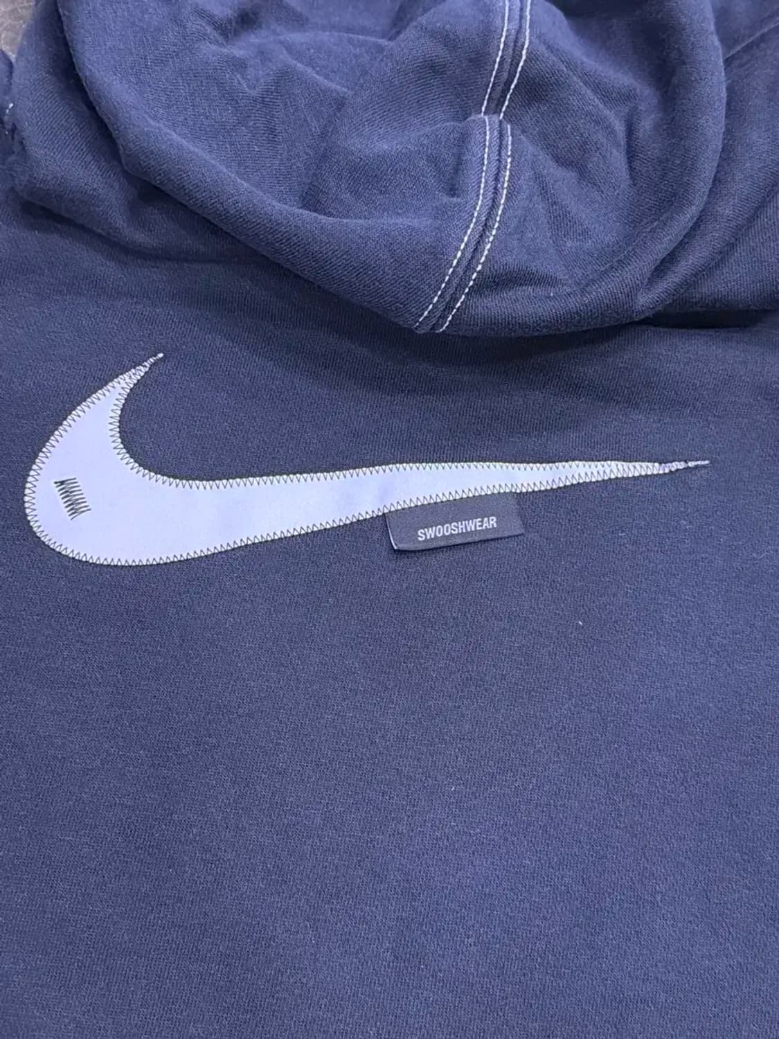 나이키 블랙 화이트 스티치 포인트 스우시 패치 후디 후드티 M 상품이미지7