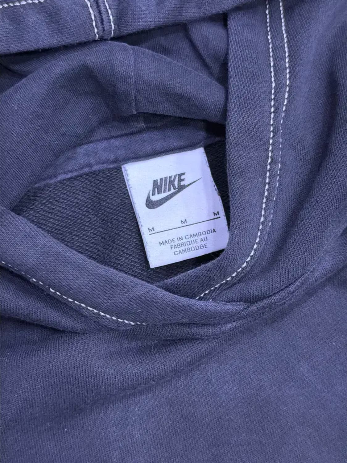 나이키 블랙 화이트 스티치 포인트 스우시 패치 후디 후드티 M 상품이미지8