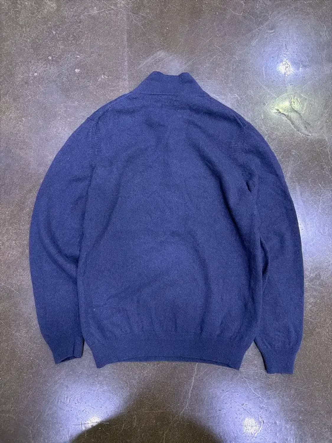 마시모두띠 네이비 울 캐시미어 카라 니트 스웨터 L 상품이미지2