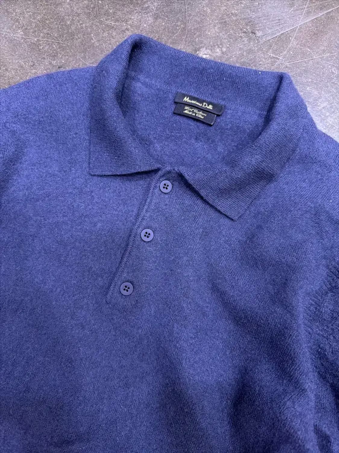 마시모두띠 네이비 울 캐시미어 카라 니트 스웨터 L 상품이미지3