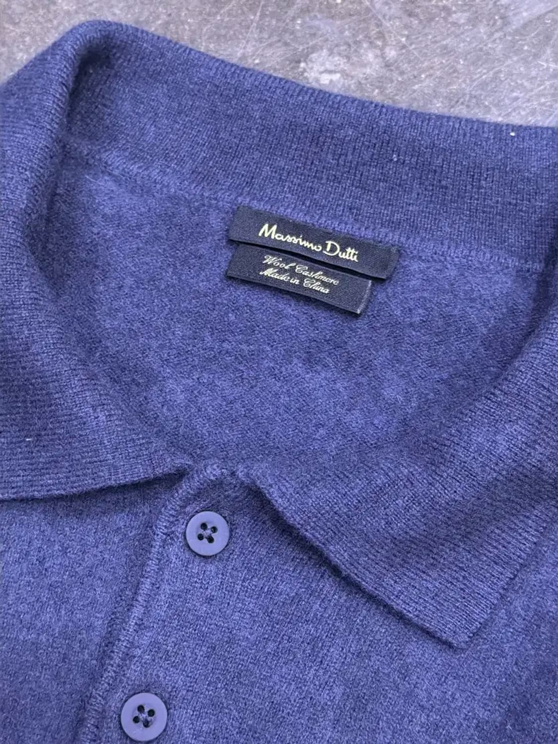 마시모두띠 네이비 울 캐시미어 카라 니트 스웨터 L 상품이미지4