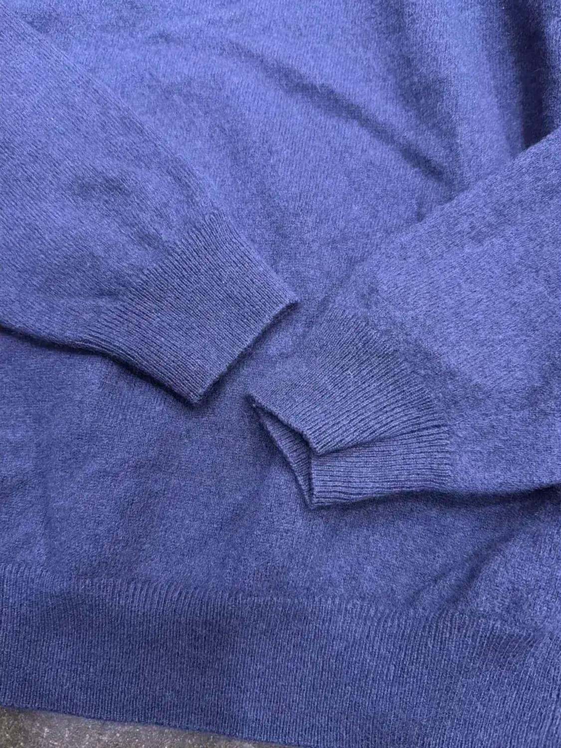 마시모두띠 네이비 울 캐시미어 카라 니트 스웨터 L 상품이미지5