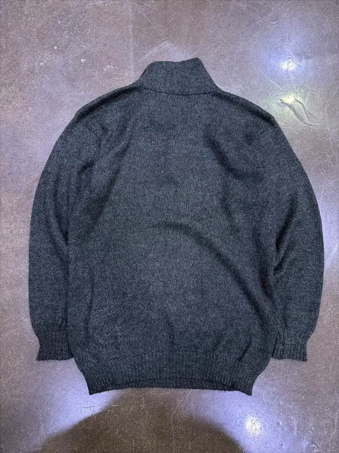 알파카 100% 울 버튼 니트 스웨터 다크 올리브 M 상품이미지2