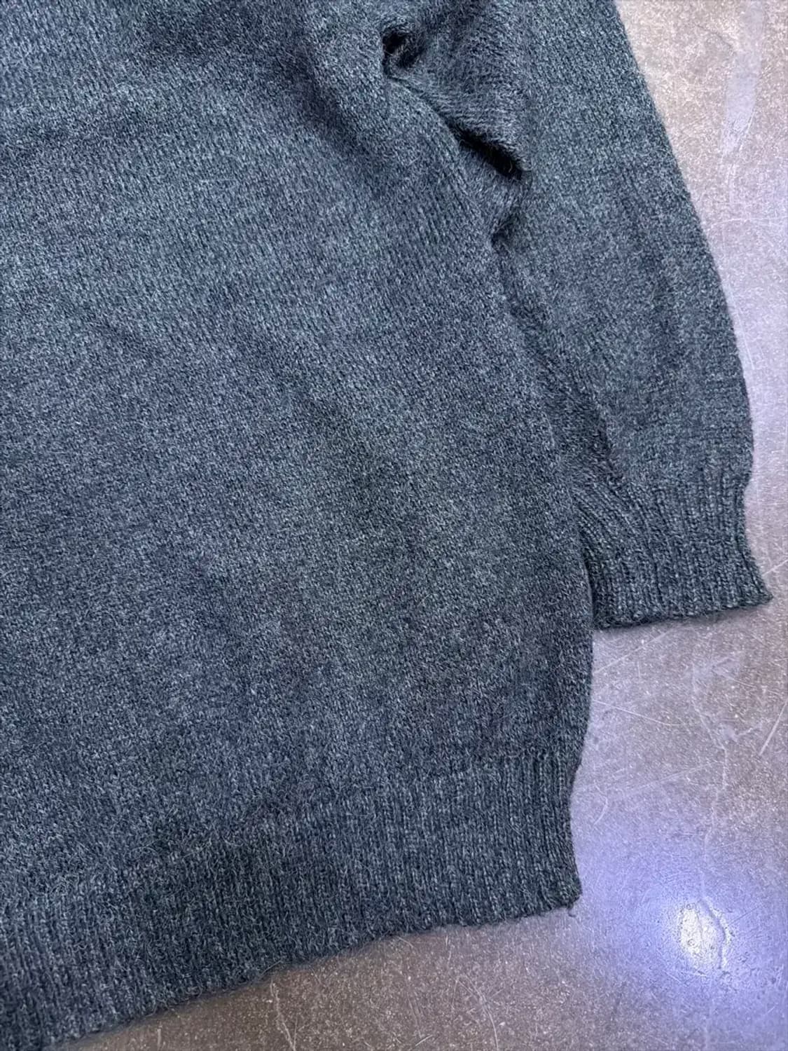 알파카 100% 울 버튼 니트 스웨터 다크 올리브 M 상품이미지5