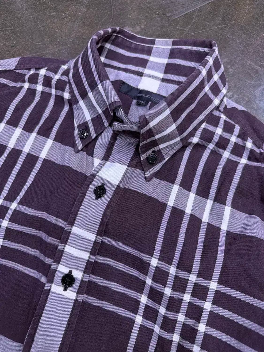 솔리드옴므 클래식 노바 체크 버튼다운 셔츠 105 상품이미지3