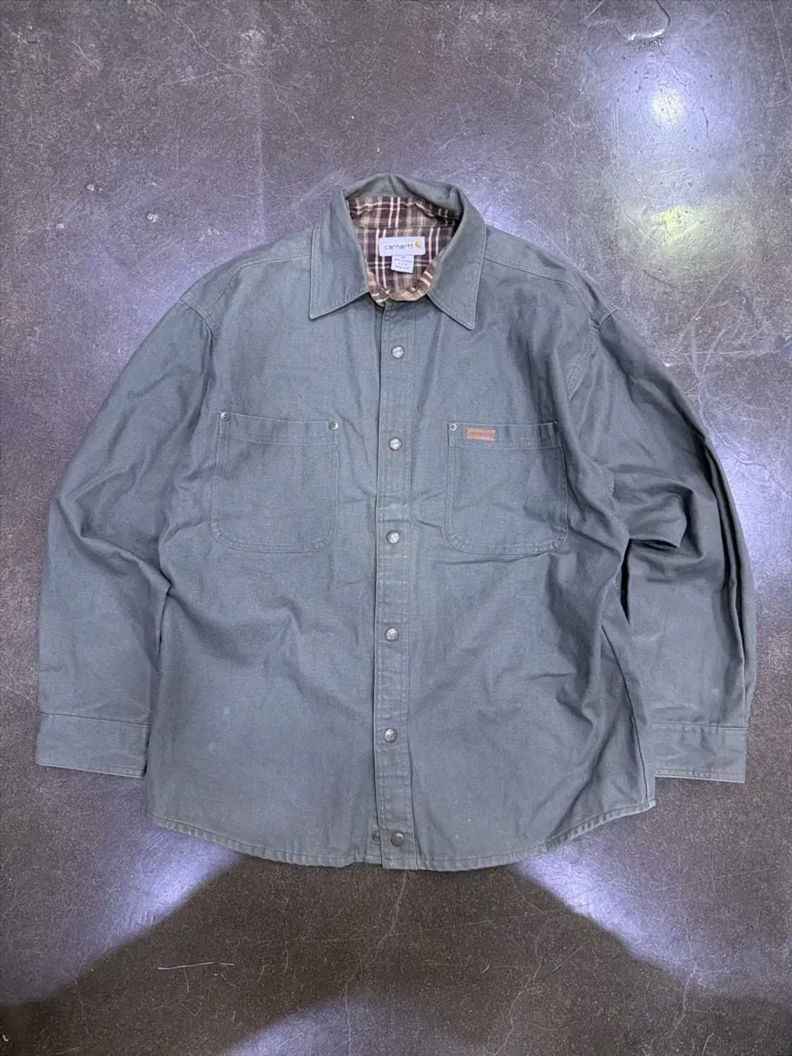 칼하트 S96 셔츠 자켓 셔켓 워크셔츠 셔켓 모스그린 M 상품이미지1