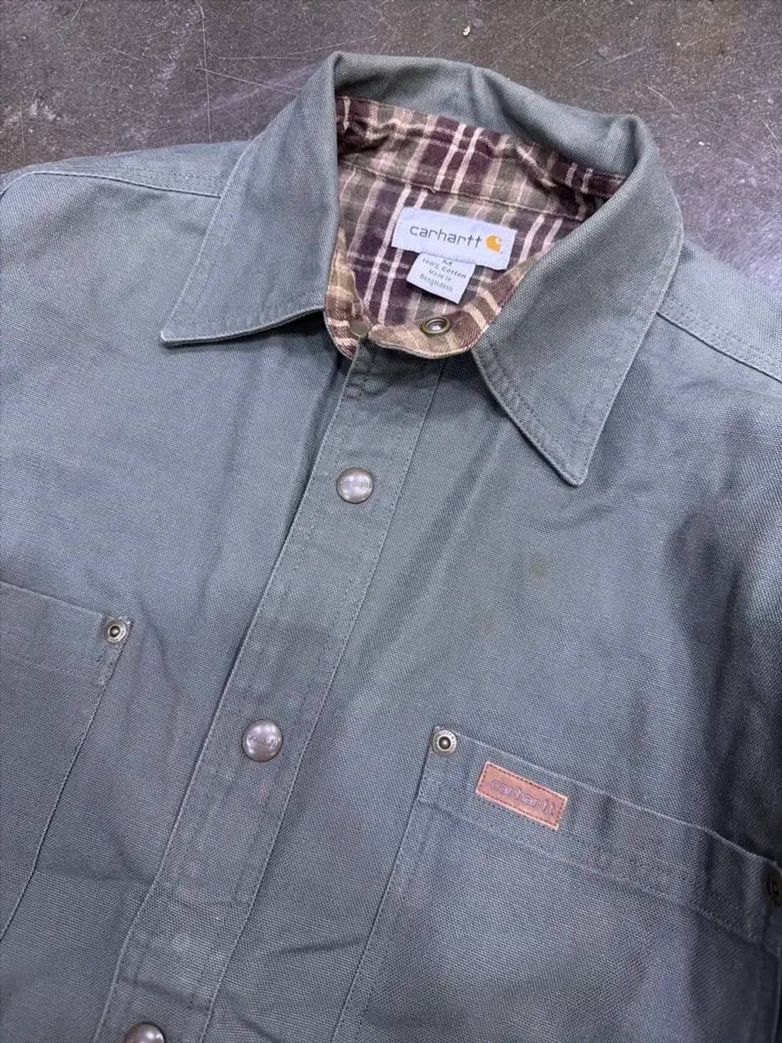 칼하트 S96 셔츠 자켓 셔켓 워크셔츠 셔켓 모스그린 M 상품이미지3