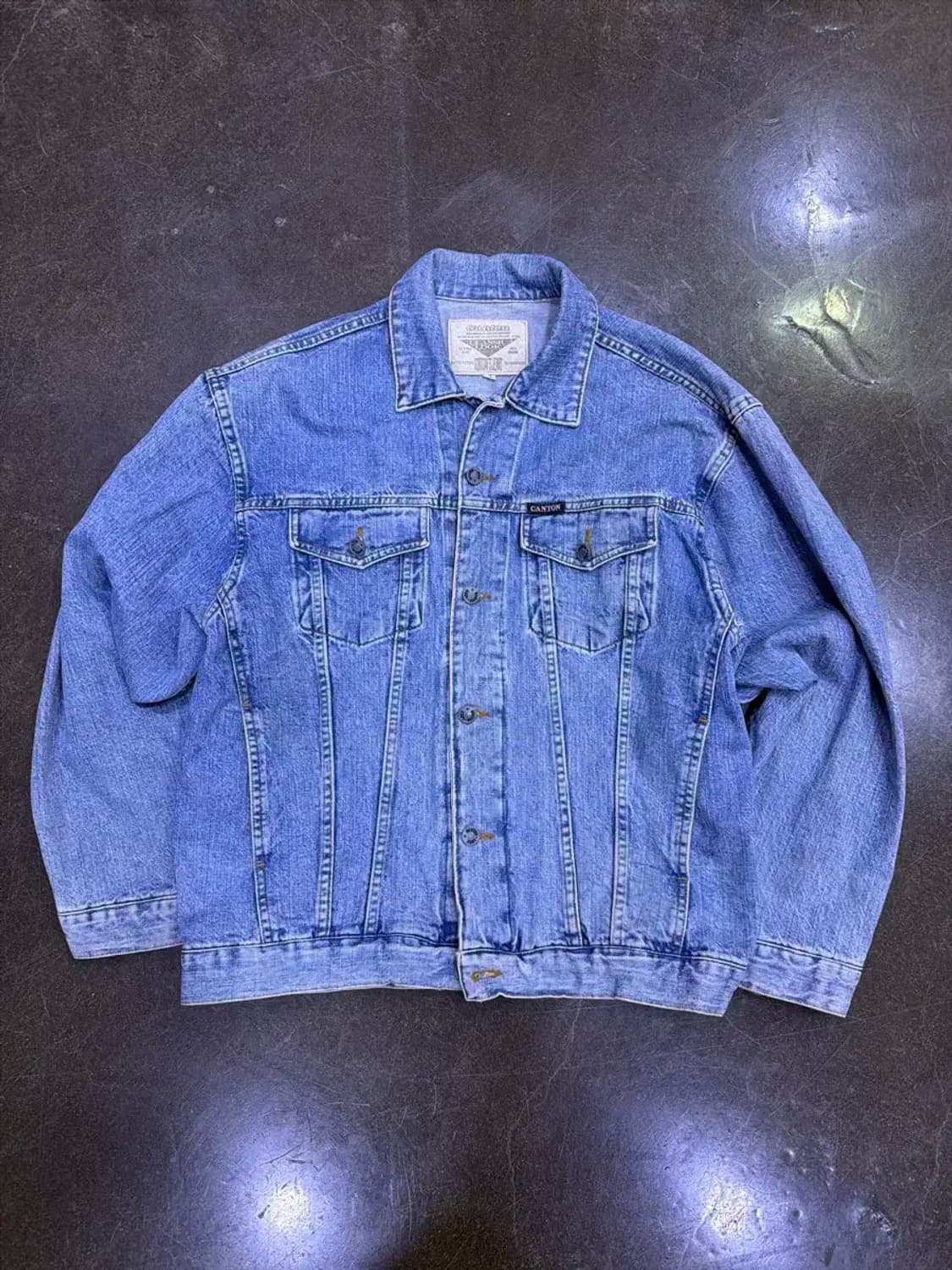 캔톤 빈티지 워싱 클래식핏 데님자켓 청자켓 L 상품이미지1