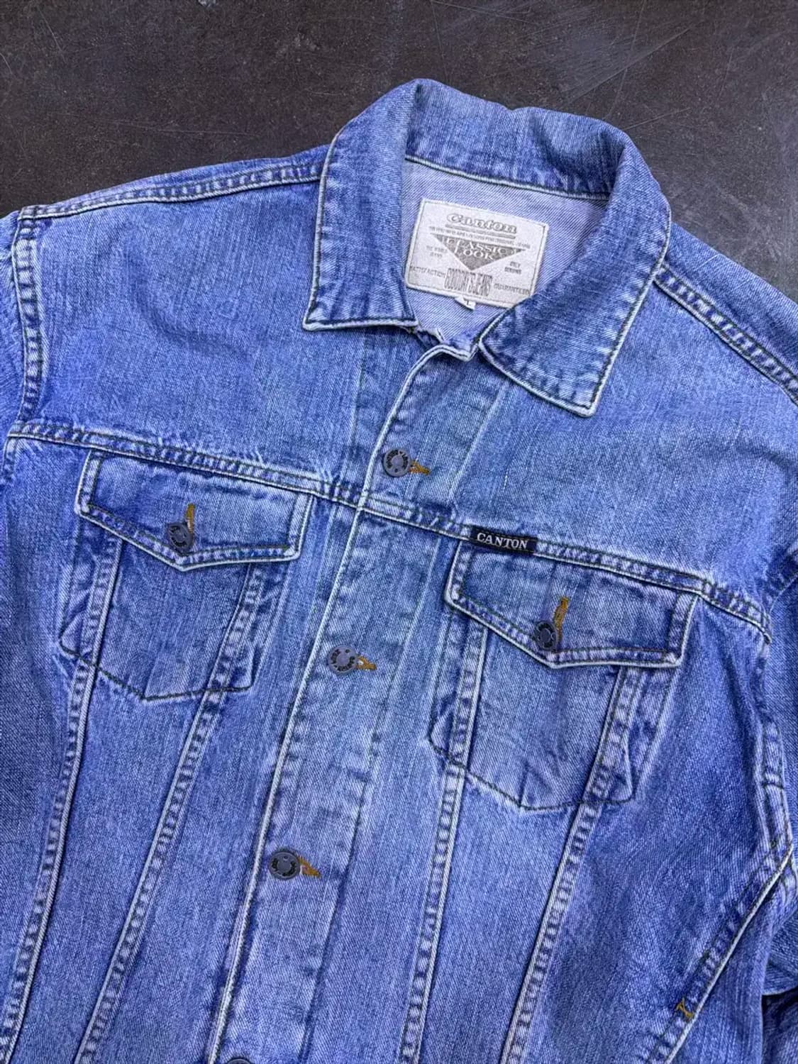 캔톤 빈티지 워싱 클래식핏 데님자켓 청자켓 L 상품이미지4