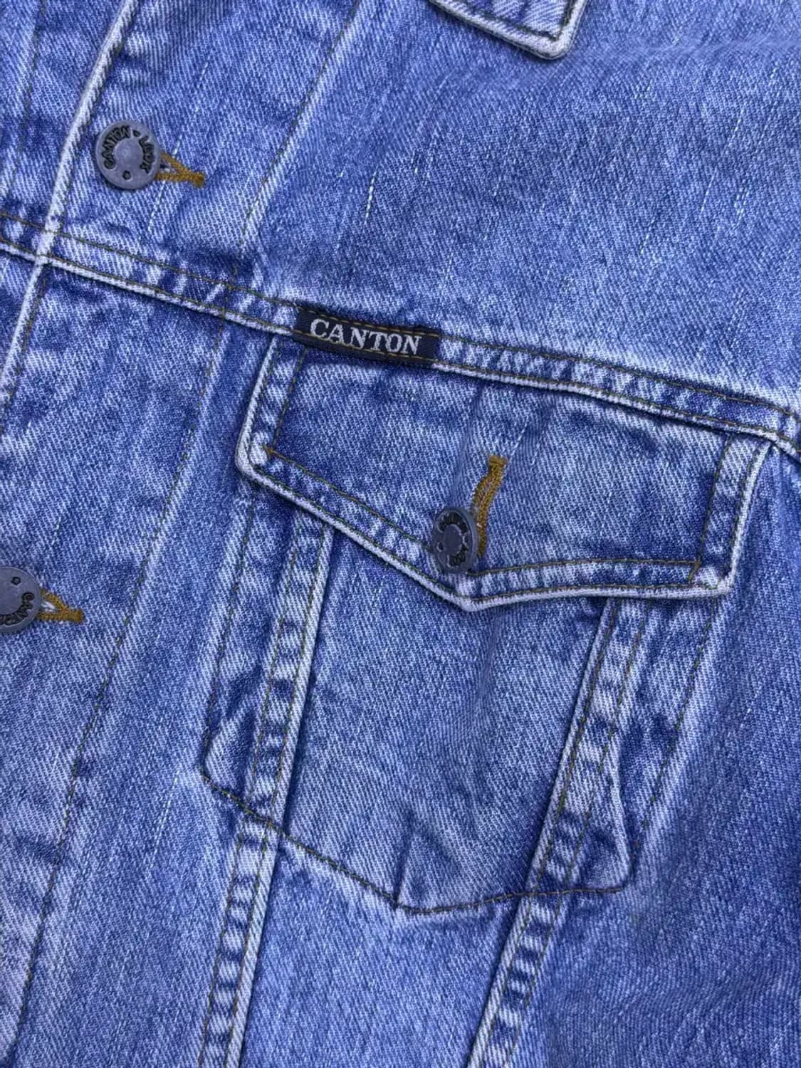 캔톤 빈티지 워싱 클래식핏 데님자켓 청자켓 L 상품이미지5
