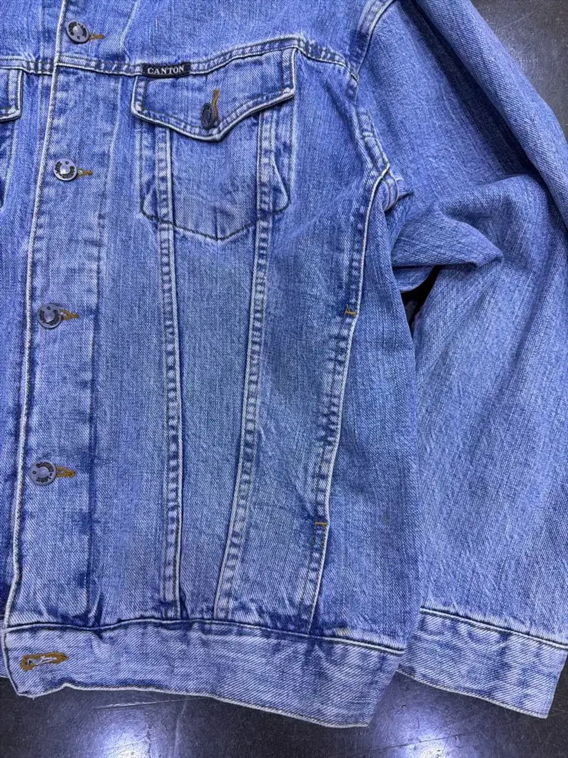 캔톤 빈티지 워싱 클래식핏 데님자켓 청자켓 L 상품이미지7