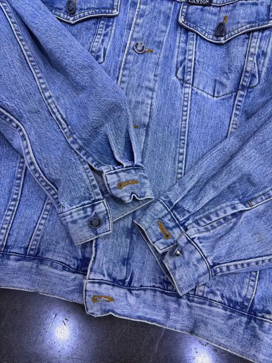 캔톤 빈티지 워싱 클래식핏 데님자켓 청자켓 L 상품이미지8