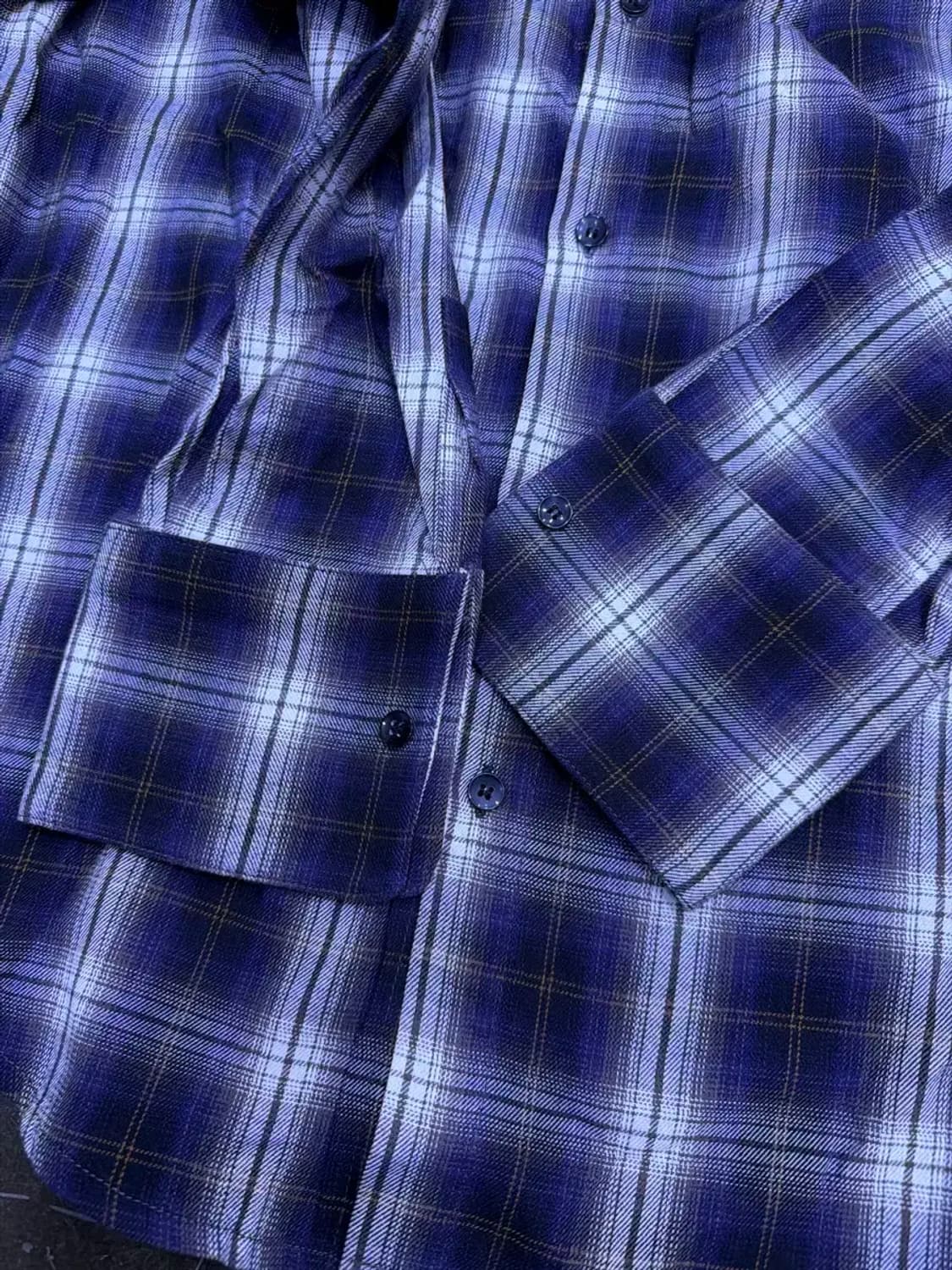 엘무드 체크 패턴 빅 커프스 셔츠 48 상품이미지5