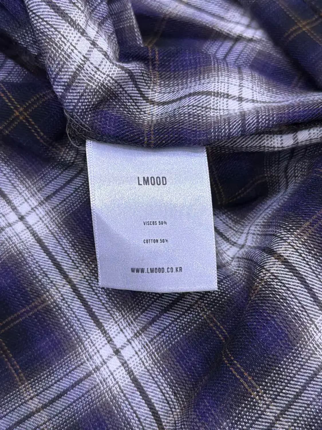 엘무드 체크 패턴 빅 커프스 셔츠 48 상품이미지7