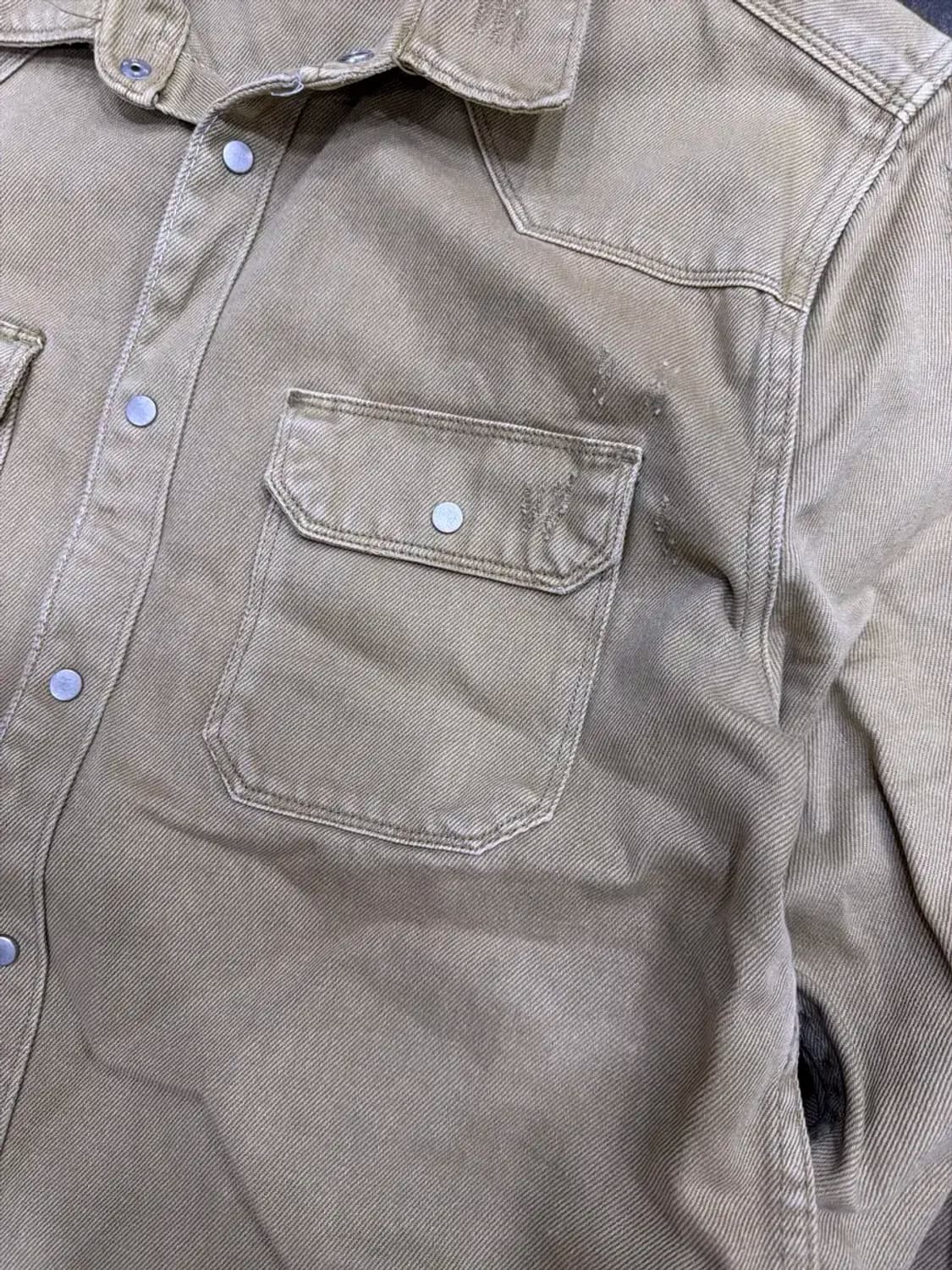 자라 빈티지 워싱 데미지 워크셔츠 XL 상품이미지4