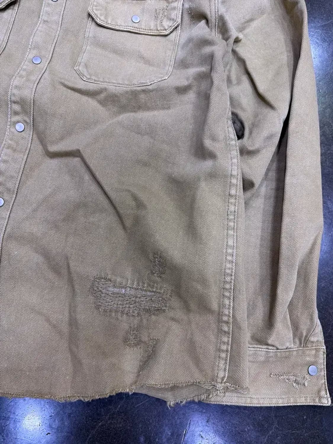 자라 빈티지 워싱 데미지 워크셔츠 XL 상품이미지5