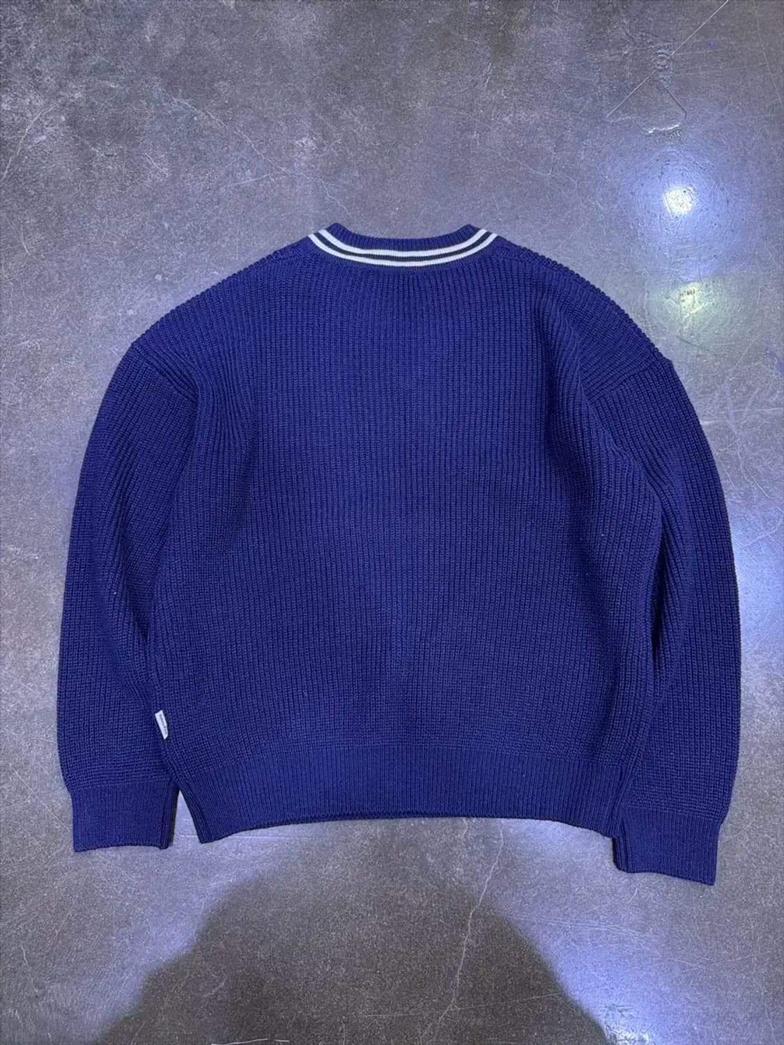 이벳필드 벳츠 V넥 케이블 배색 니트 스웨터 네이비 XL 상품이미지4