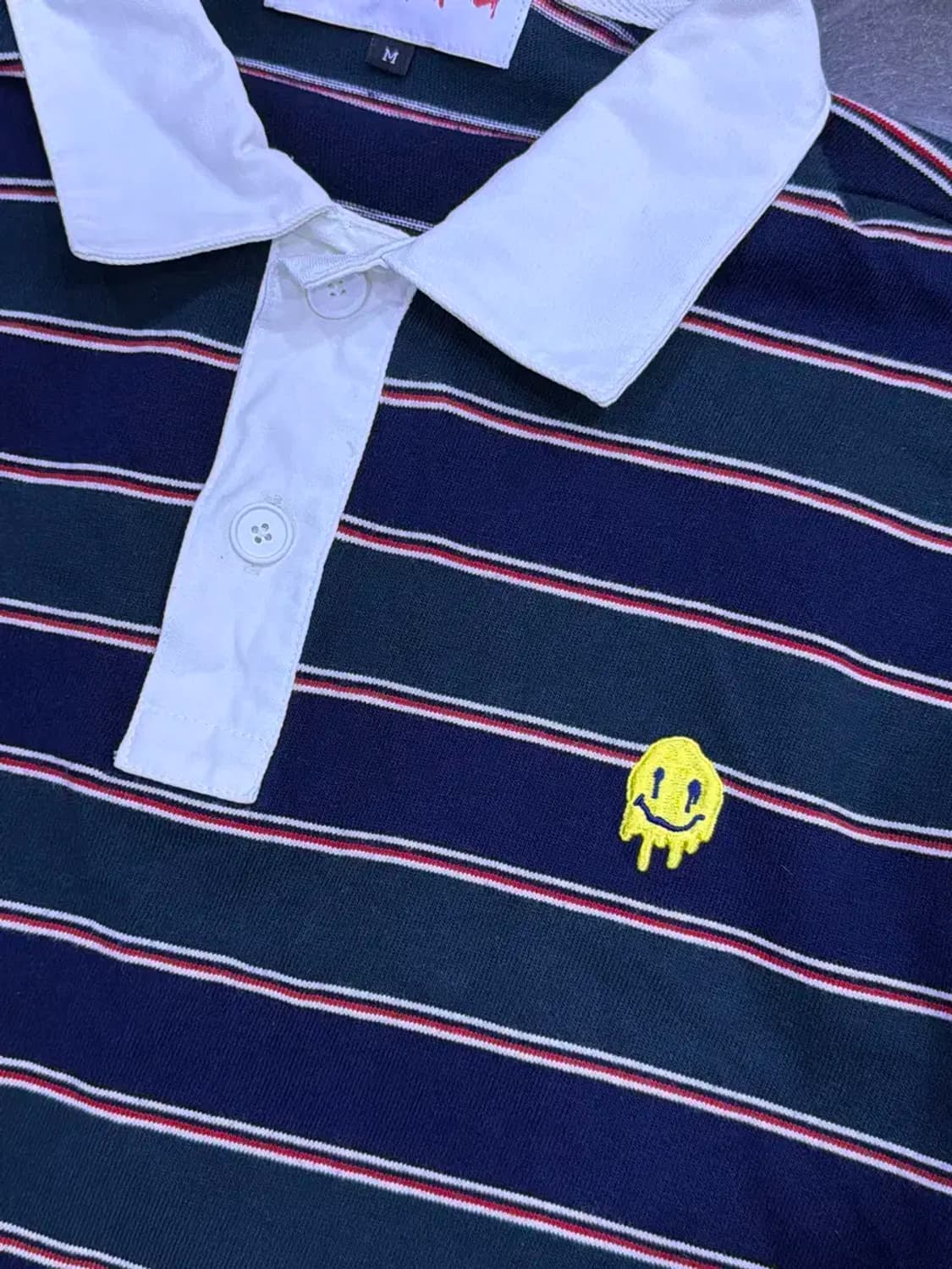 커스텀멜로우 새드스마일 스트라이프 럭비티 M 상품이미지4