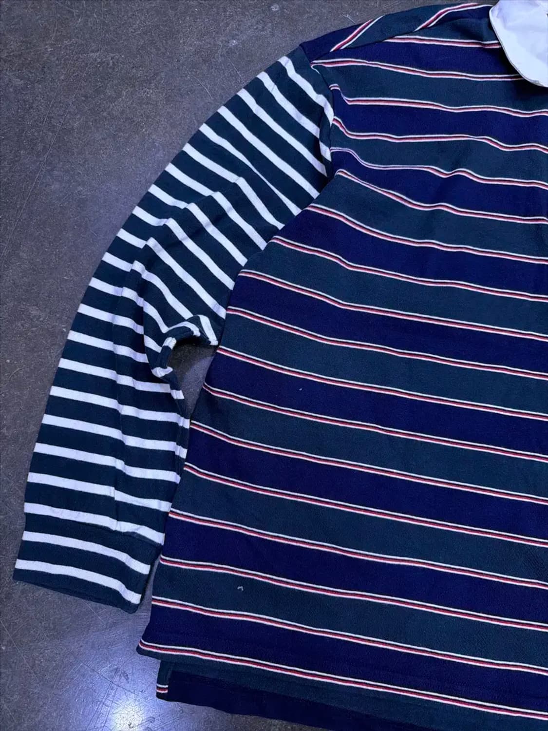 커스텀멜로우 새드스마일 스트라이프 럭비티 M 상품이미지5