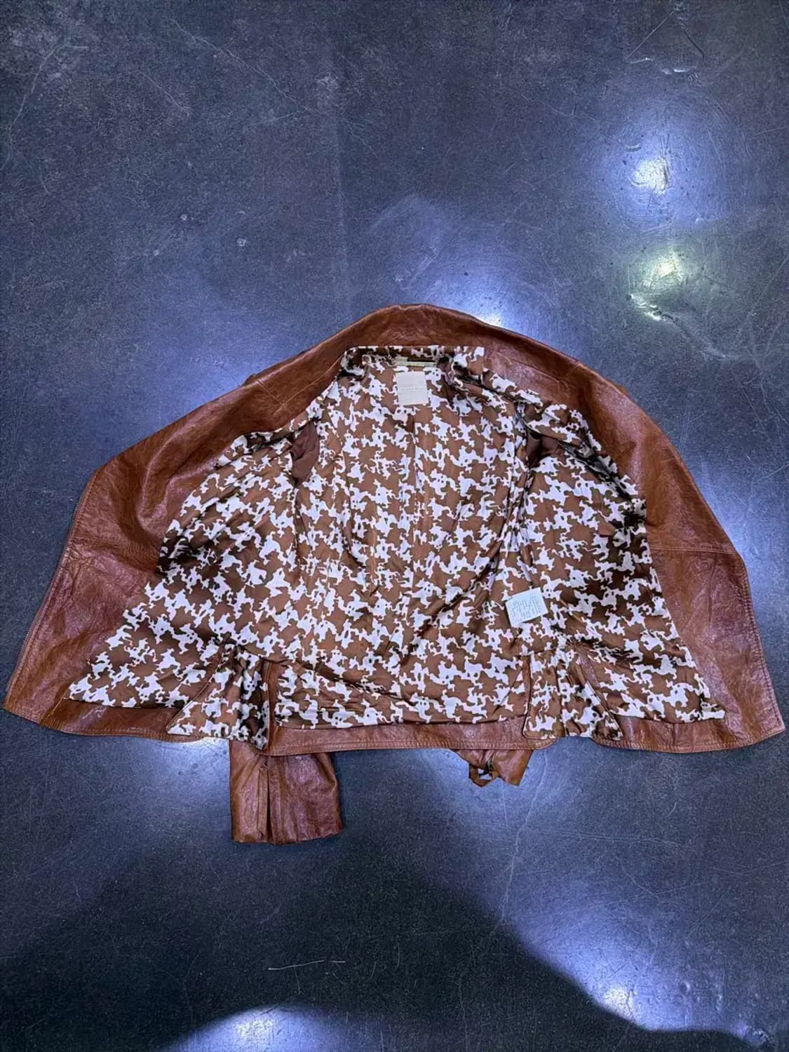 미니멈 빈티지 워싱 브라운 레더 양가죽 라이더자켓 55 상품이미지5