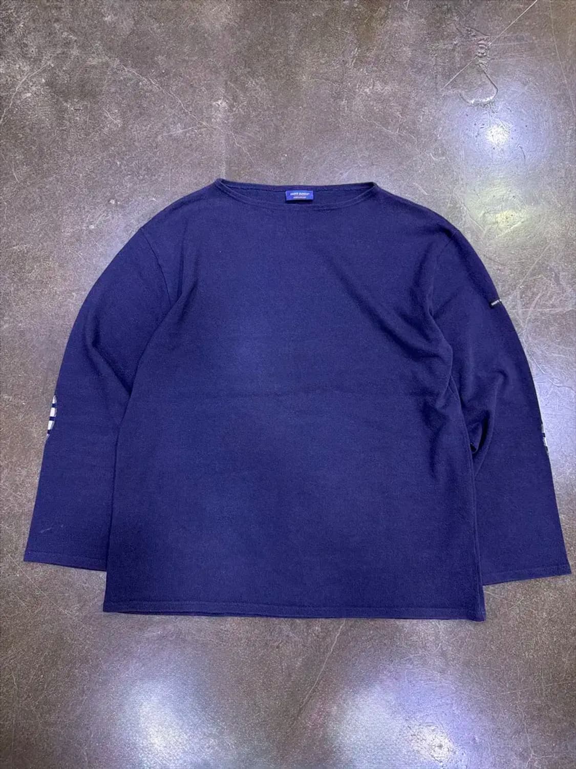 세인트제임스 암로고 스트라이프 패치 긴팔티 네이비 XL 상품이미지1